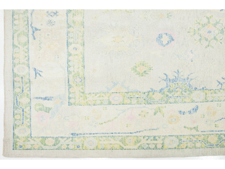 Modern Turkish Oushak Wool Rug 10 X 13