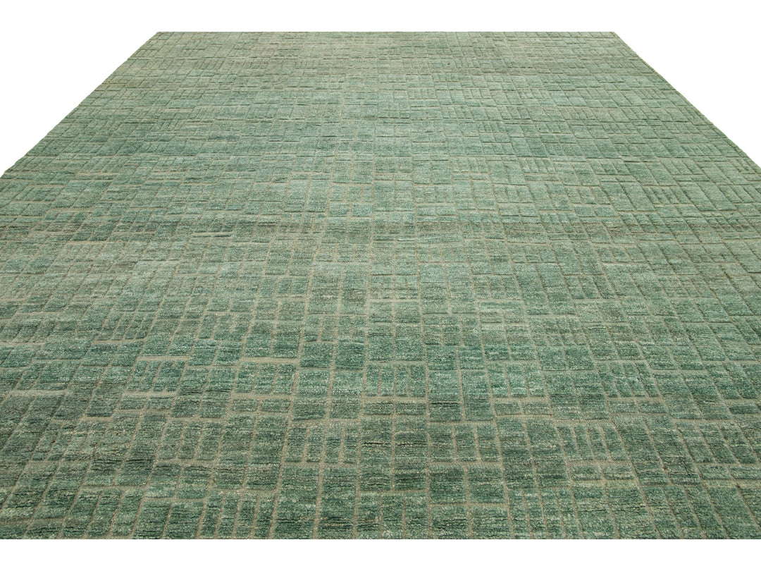 Modern Moroccan Wool Rug 12 X 15