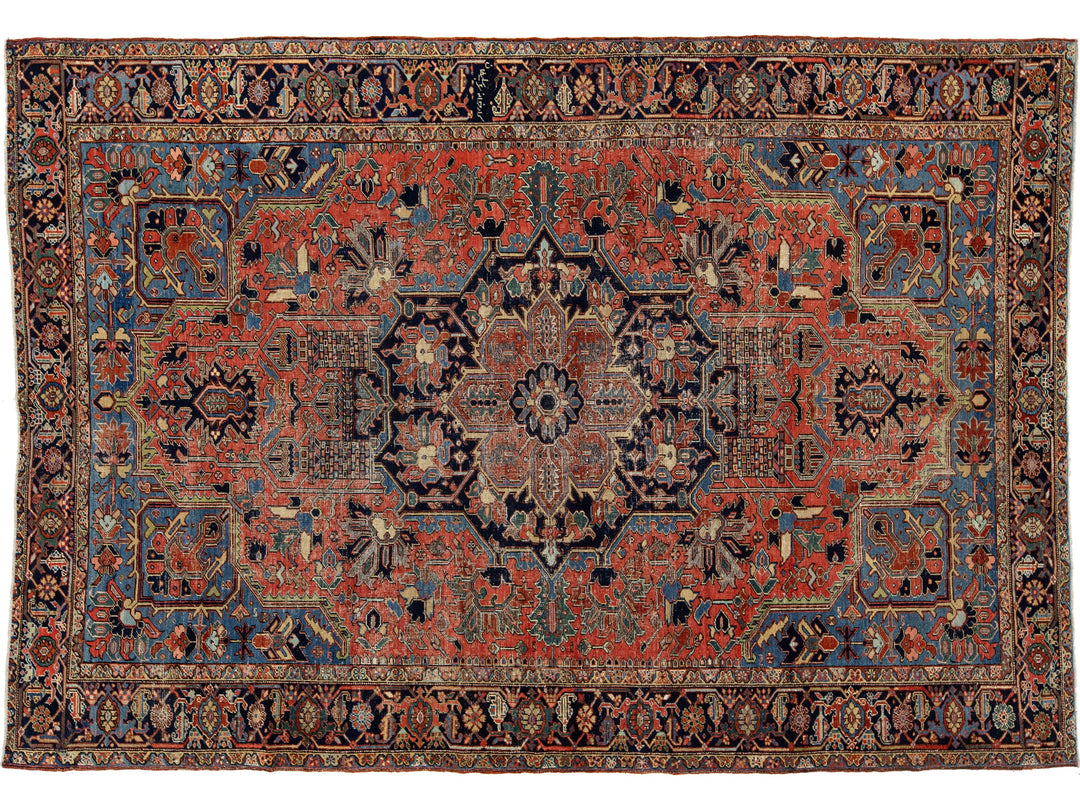Antique Persian Heriz  Wool Rug 8 x 12
