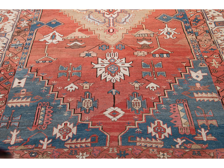Antique Serapi Wool Rug 10 X 15
