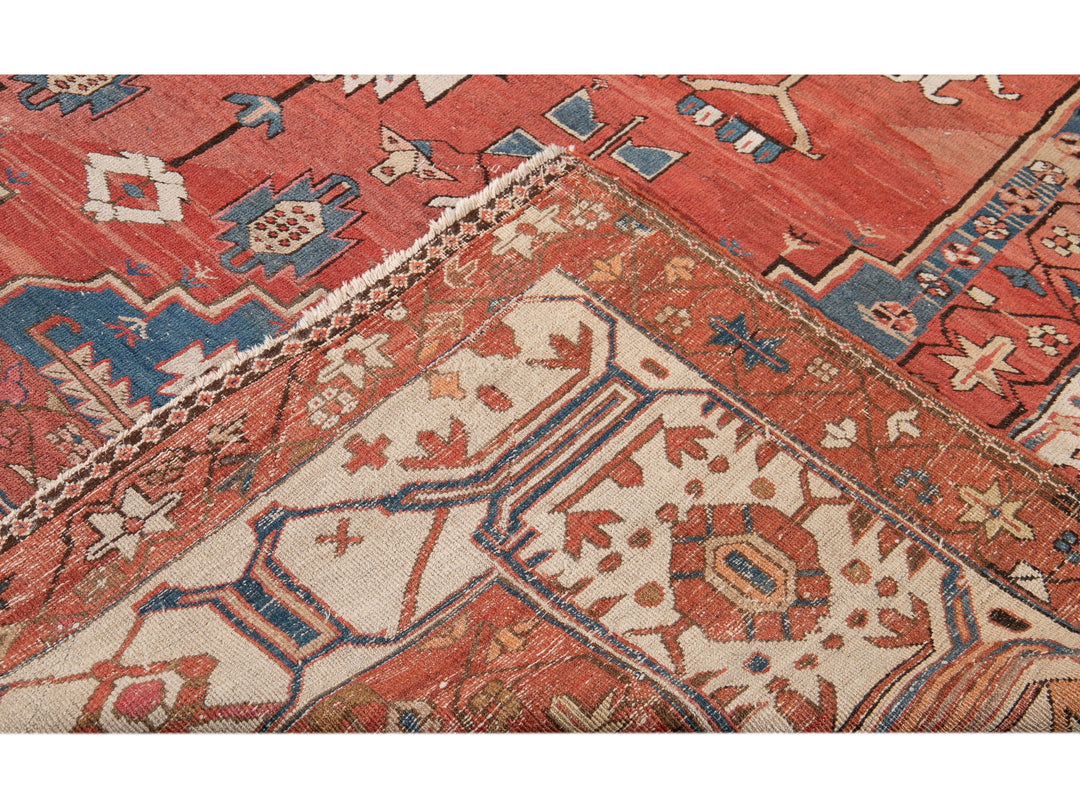 Antique Serapi Wool Rug 10 X 15
