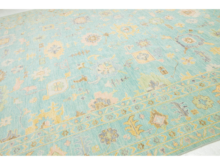 Modern Oushak Wool Rug 12 X 15