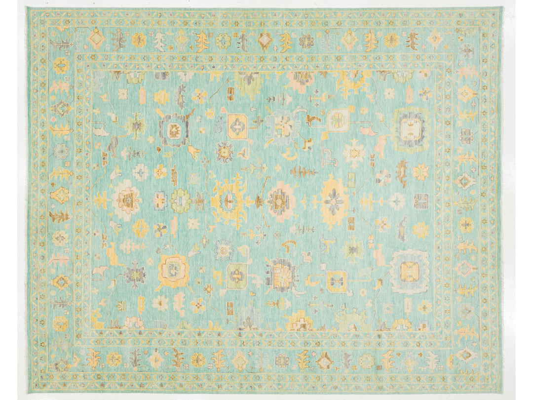 Modern Oushak Wool Rug 12 X 15