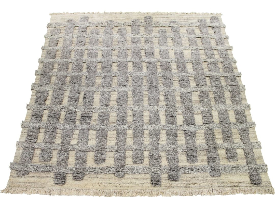 Modern Moroccan Wool Rug 12 X 15