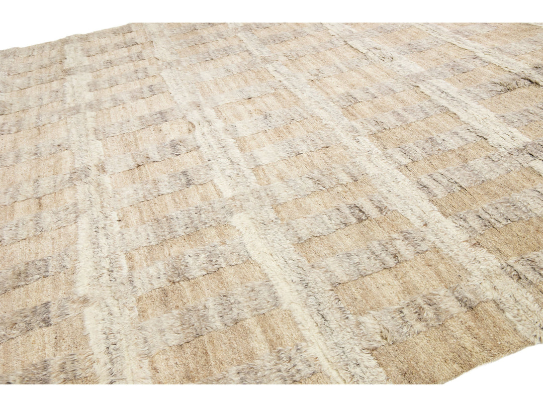 Modern Moroccan Wool Rug 12 X 15