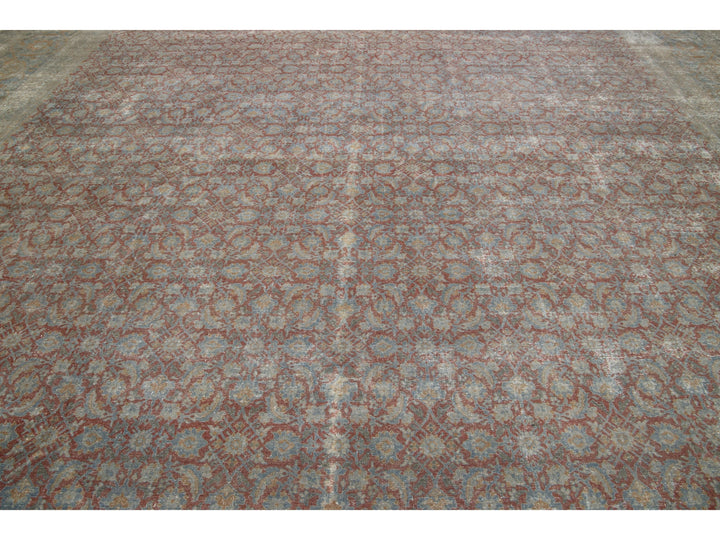 Antique Tabriz Wool Rug 14 X 22