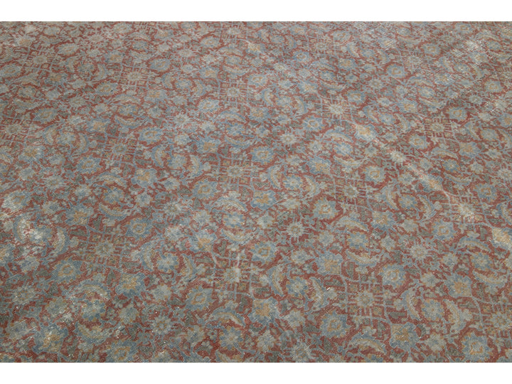Antique Tabriz Wool Rug 14 X 22
