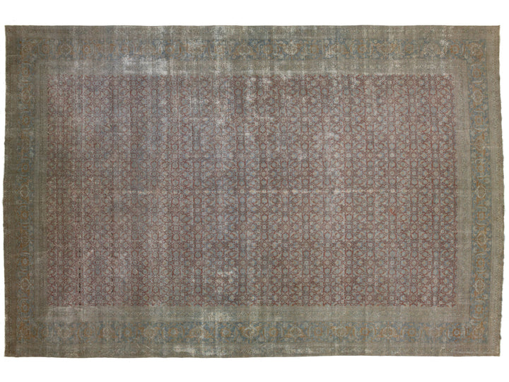 Antique Tabriz Wool Rug 14 X 22