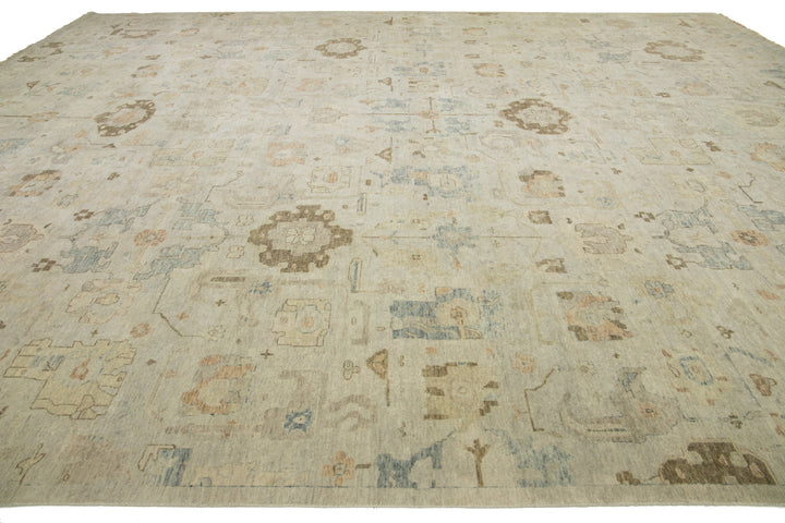 Modern Artisan Indian Wool Rug 15 X 19