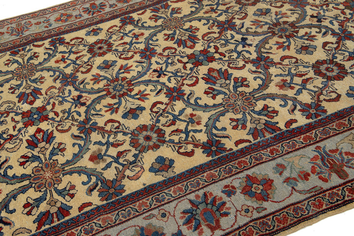 Antique Persian Mahal Wool Rug 7 X 10
