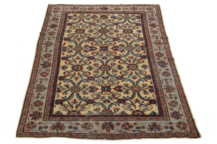 Antique Persian Mahal Wool Rug 7 X 10