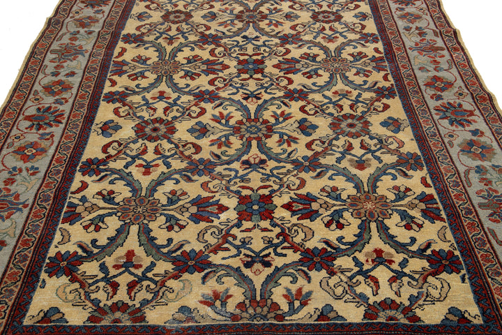 Antique Persian Mahal Wool Rug 7 X 10