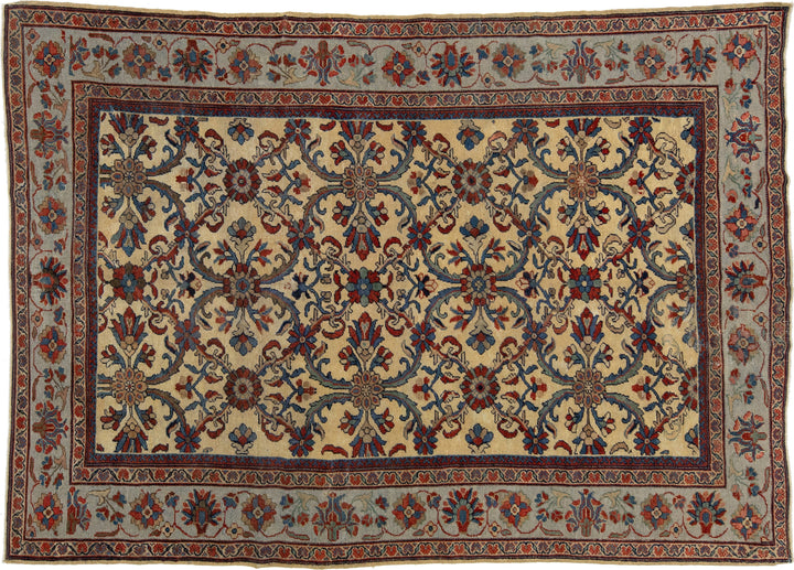Antique Persian Mahal Wool Rug 7 X 10