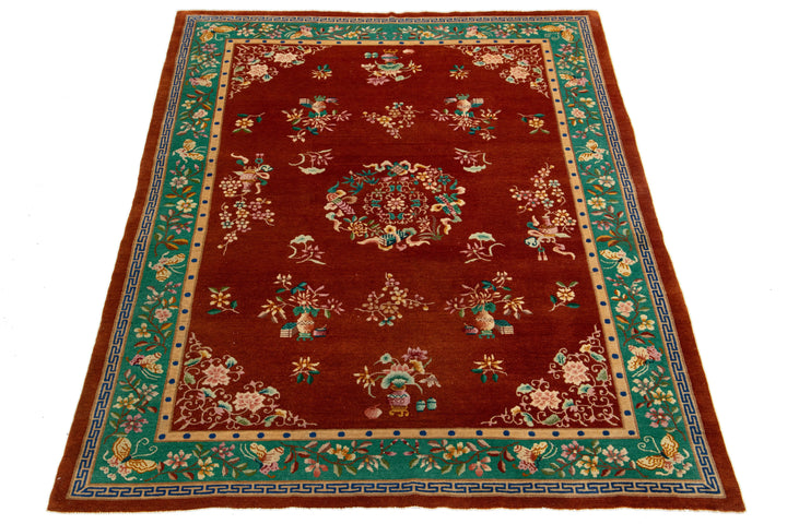 Antique Art Deco Chinese Rug 7 X 10