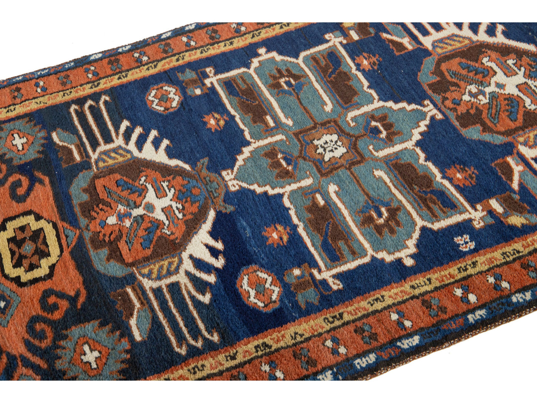 Antique Heriz Wool Runner 3 X 8