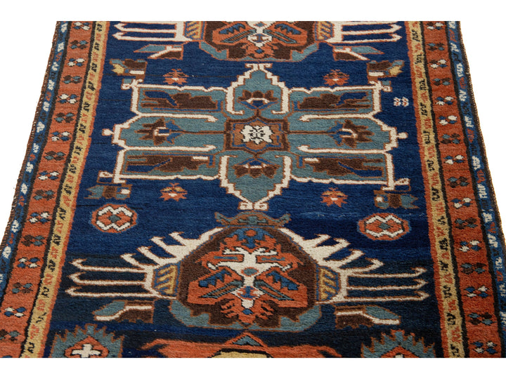 Antique Heriz Wool Runner 3 X 8