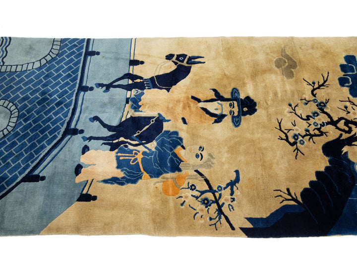 Antique Peking Chinese Wool Rug 3 X 6