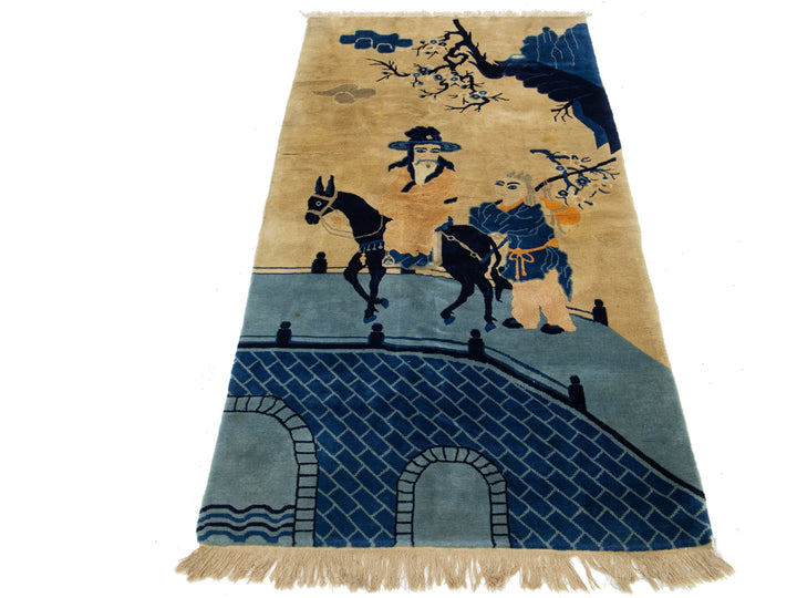 Antique Peking Chinese Wool Rug 3 X 6