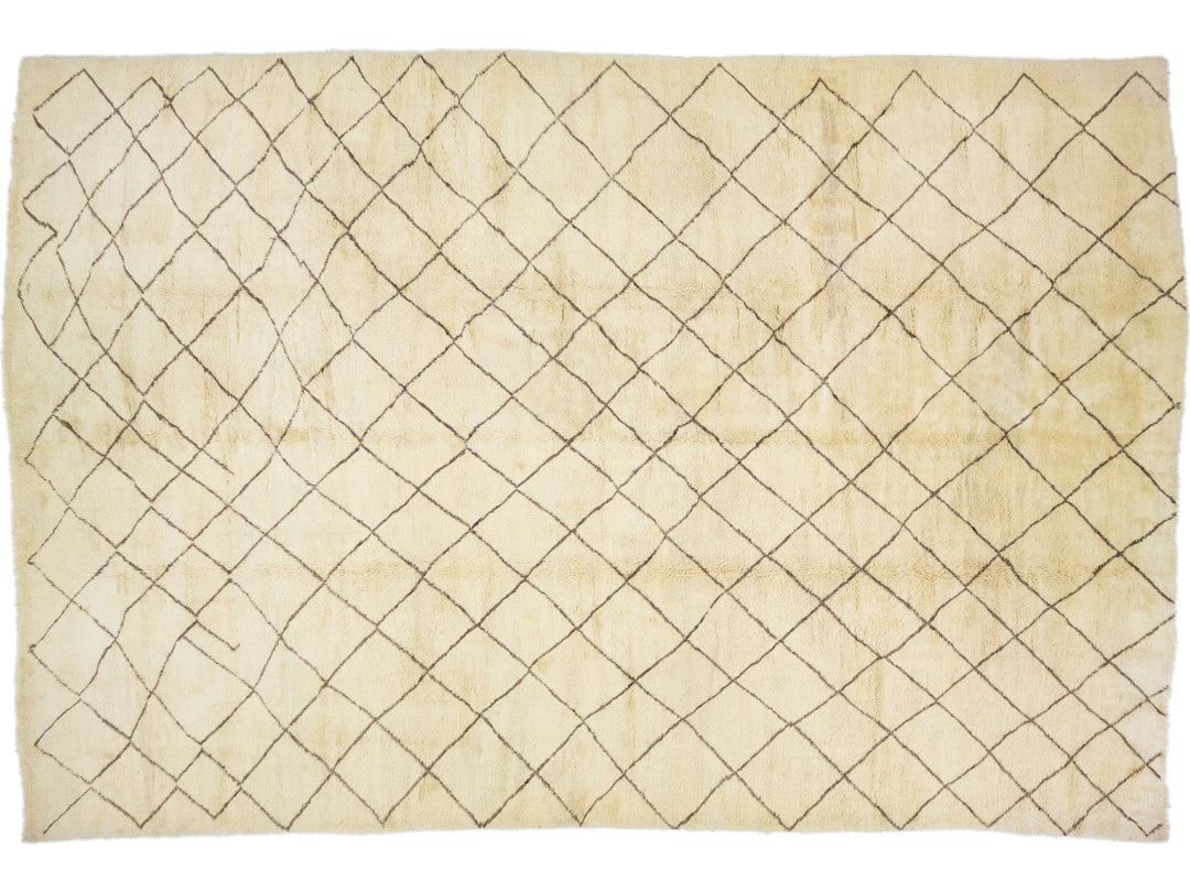 Modern Moroccan Wool Rug 14 X 21