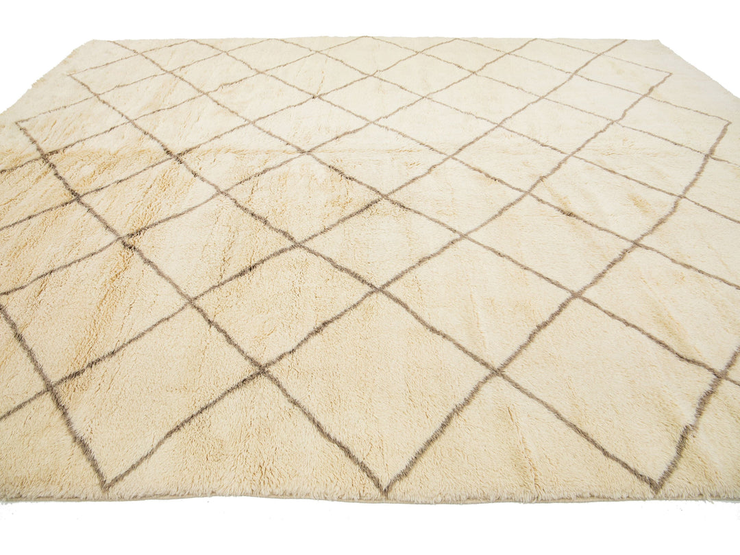 Modern Moroccan Wool Rug 11 X 14