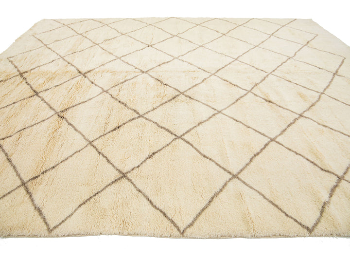 Modern Moroccan Wool Rug 11 X 14