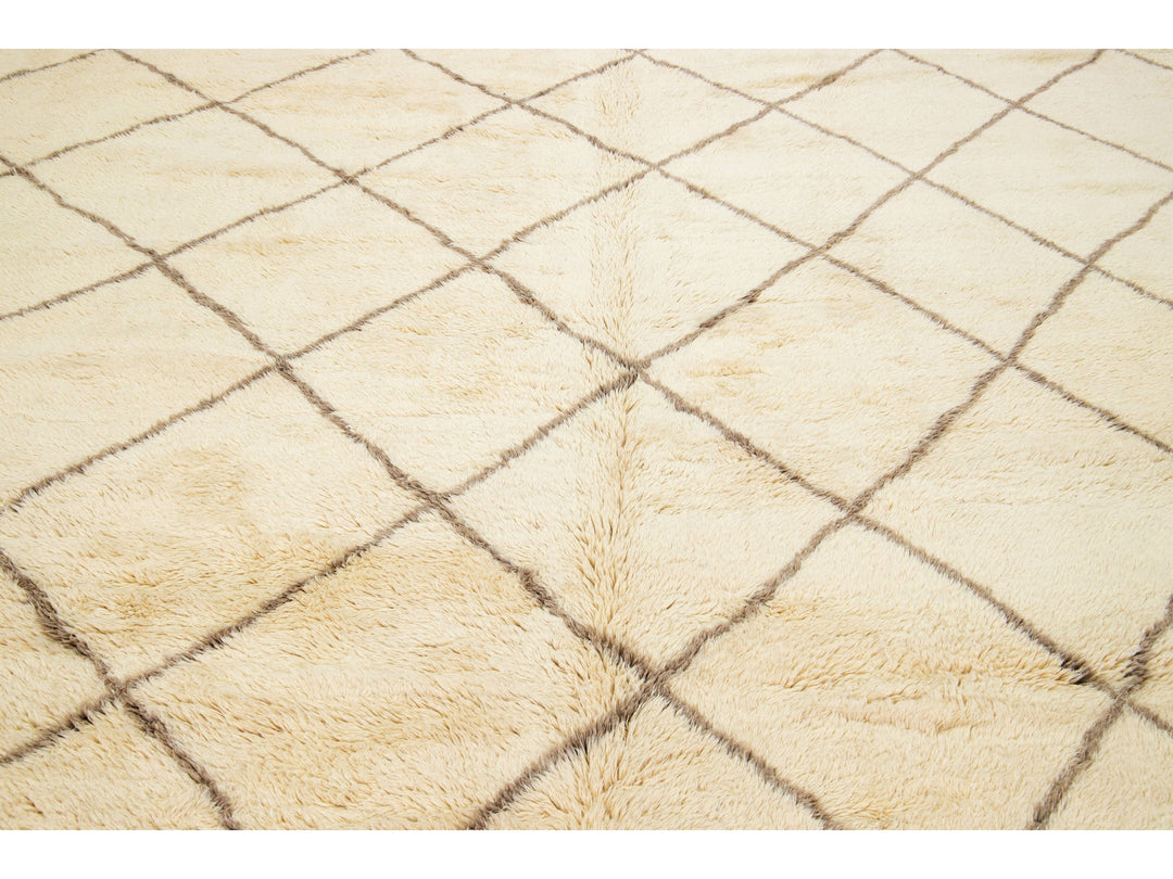 Modern Moroccan Wool Rug 11 X 14