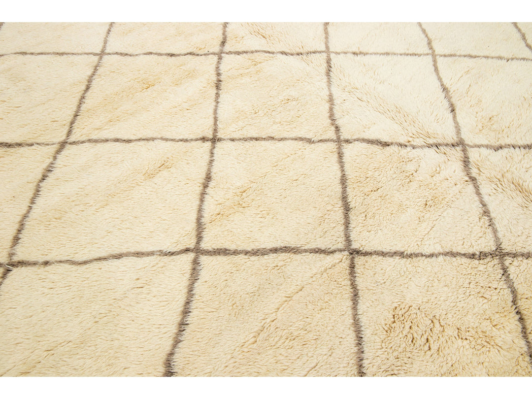 Modern Moroccan Wool Rug 11 X 14