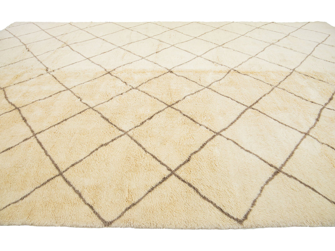 Modern Moroccan Wool Rug 11 X 17