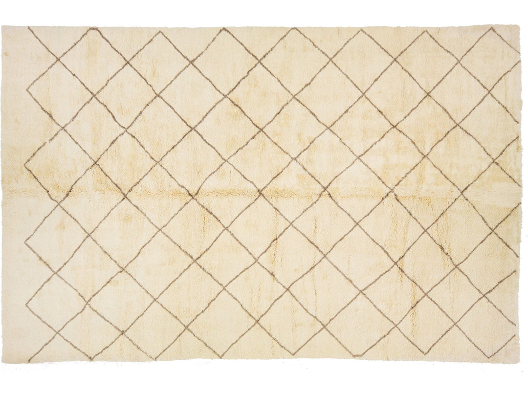 Modern Moroccan Wool Rug 11 X 17