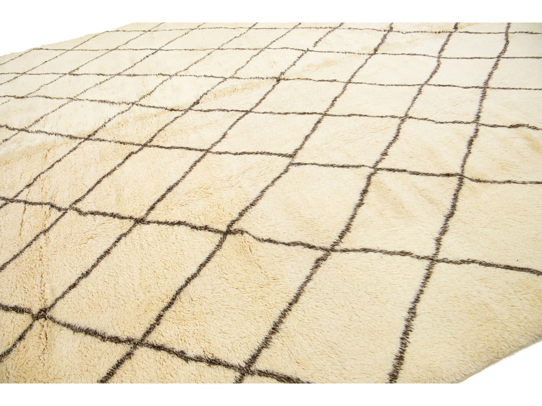 Modern Moroccan Wool Rug 13 X 20