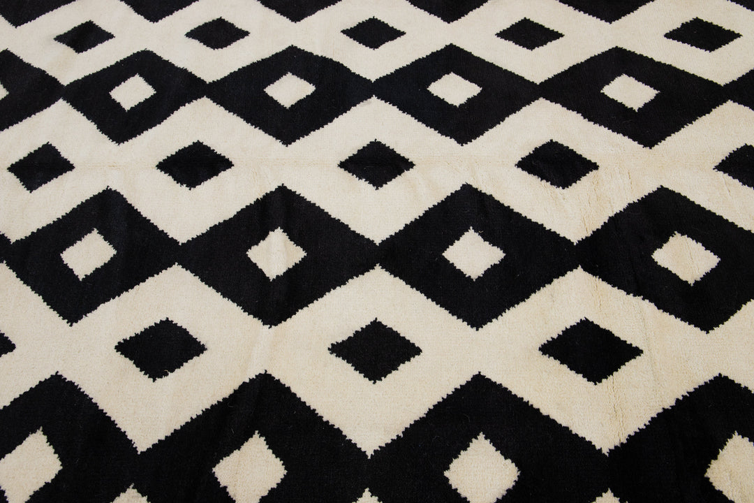Modern Moroccan Wool Rug 9 X 12