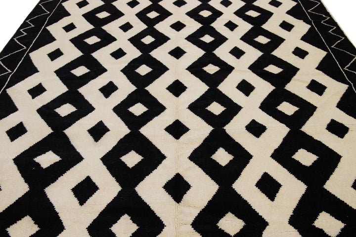 Modern Moroccan Wool Rug 9 X 12