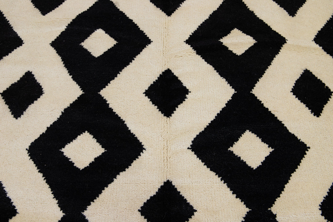Modern Moroccan Wool Rug 9 X 12