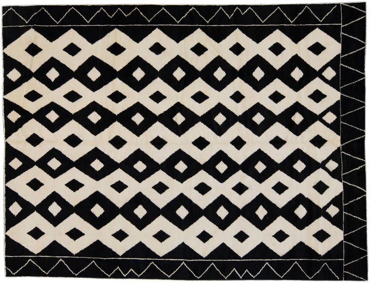 Modern Moroccan Wool Rug 9 X 12