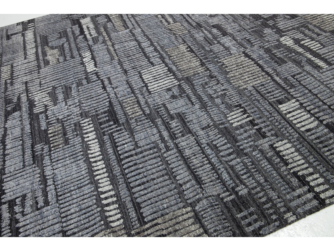 Modern Moroccan Wool Rug 9 X 12
