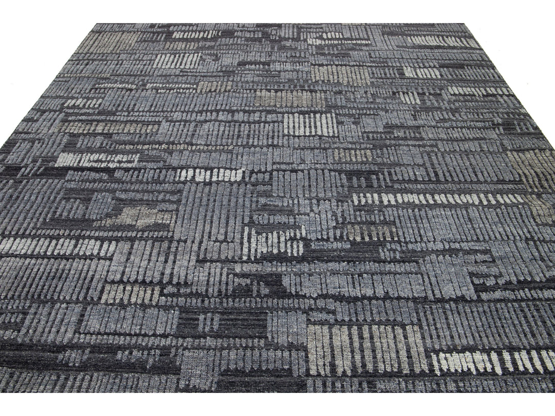 Modern Moroccan Wool Rug 9 X 12