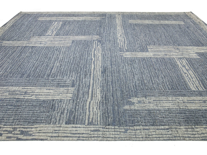 Modern Moroccan Wool Rug 12 X 15