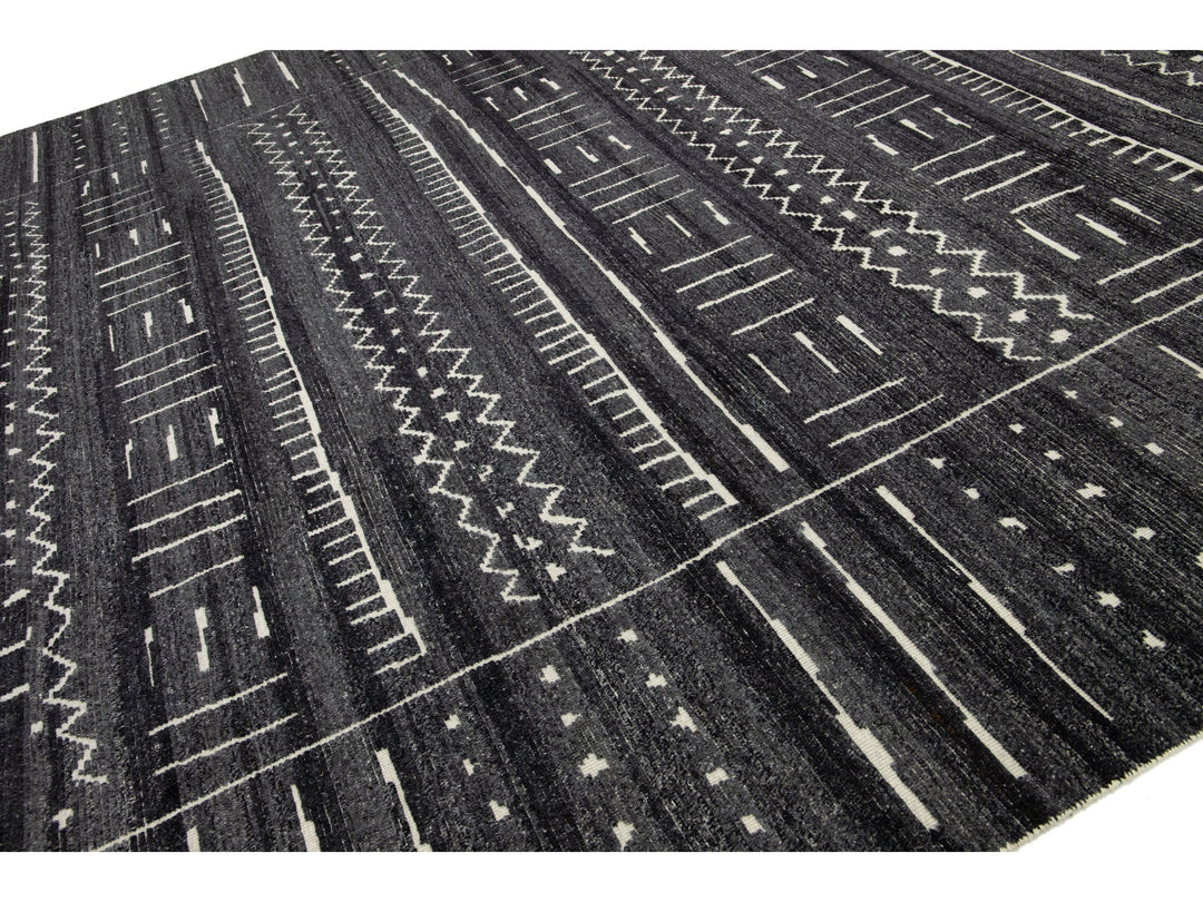 Modern Moroccan Wool Rug 12 X 15