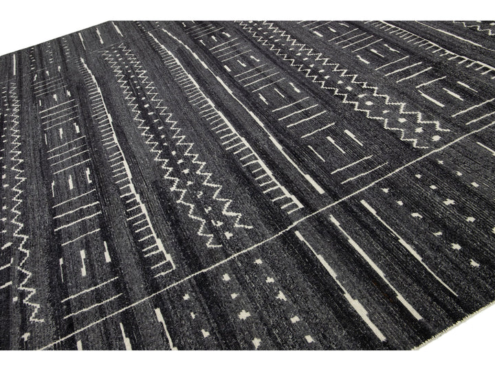 Modern Moroccan Wool Rug 12 X 15