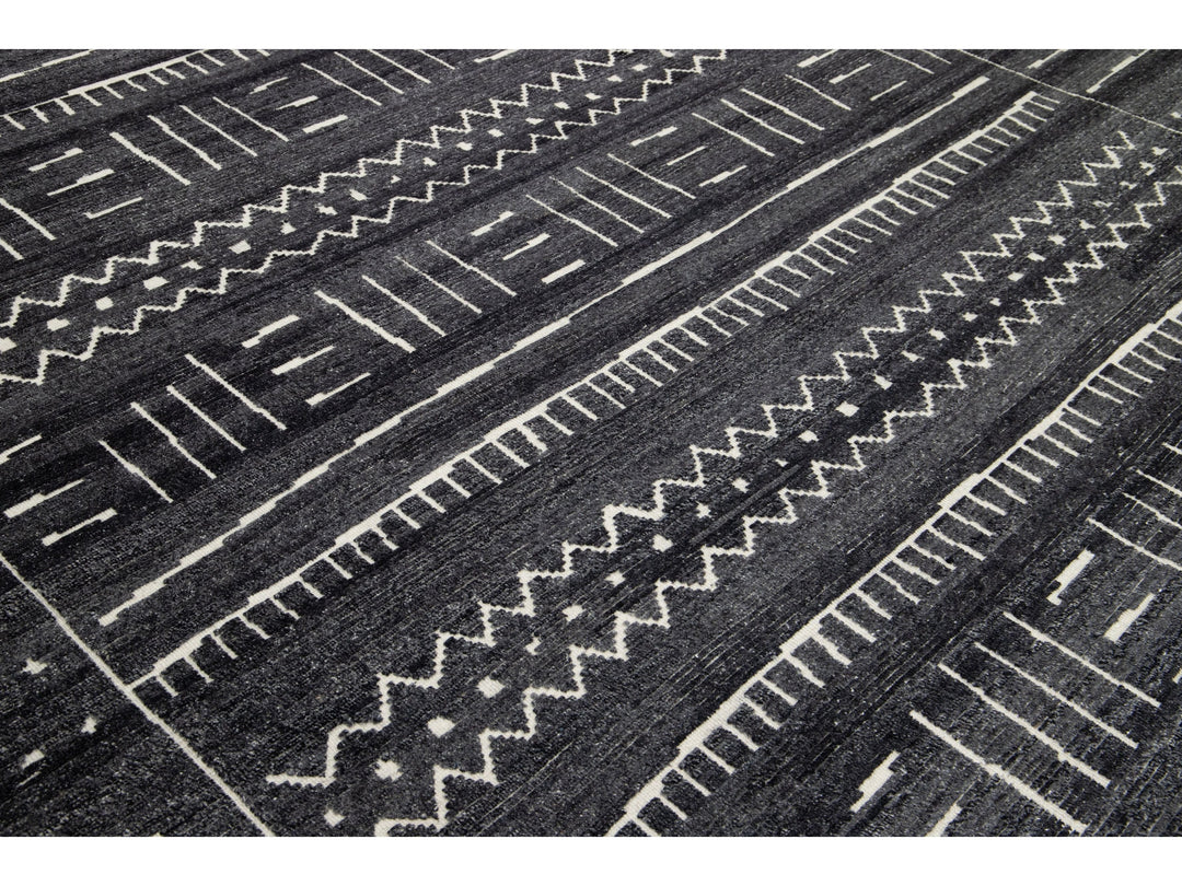 Modern Moroccan Wool Rug 12 X 15