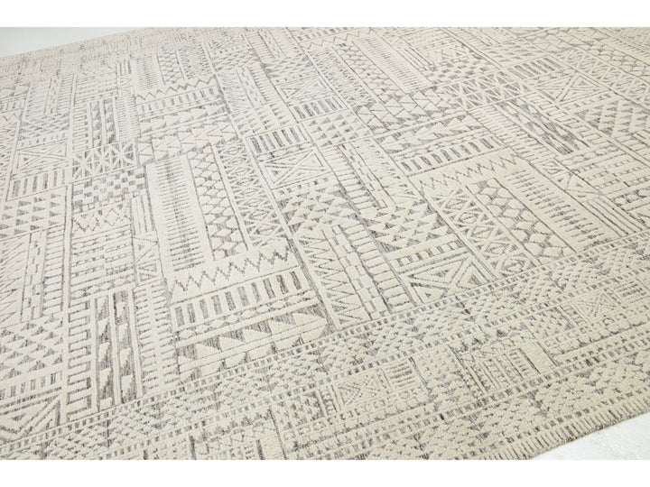 Modern Moroccan Wool Rug 12 X 15
