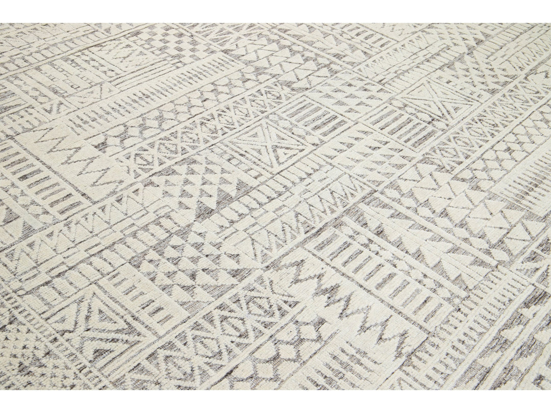 Modern Moroccan Wool Rug 12 X 15