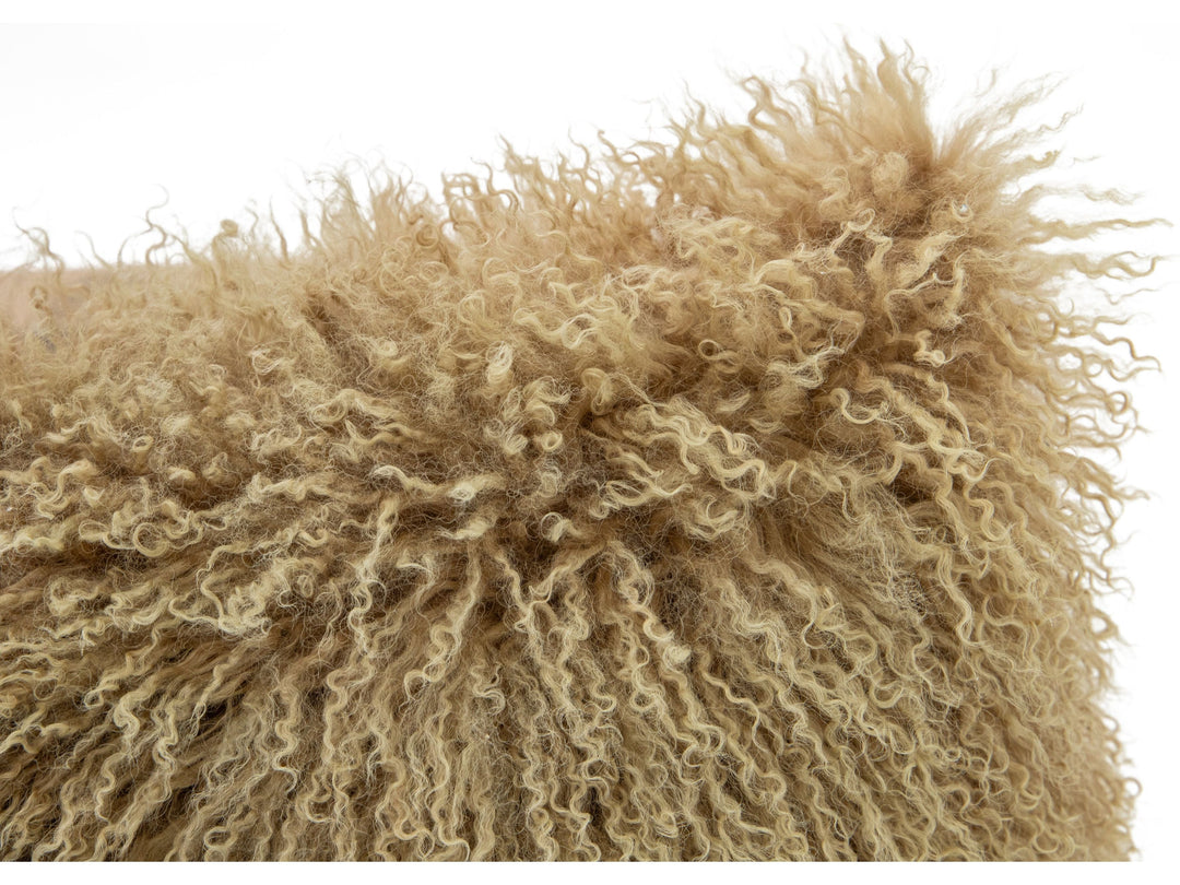 Modern Mongolian Lamb Fur Single Side Pillow