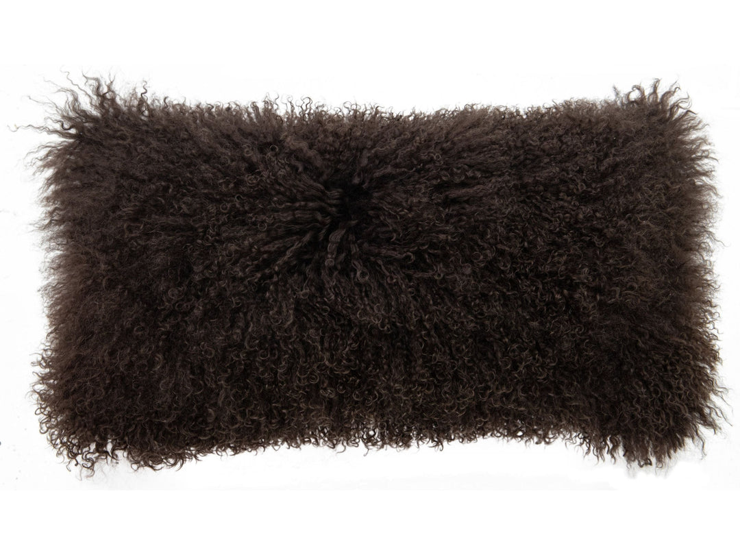 Modern Mongolian Lamb Fur Single Side Pillow
