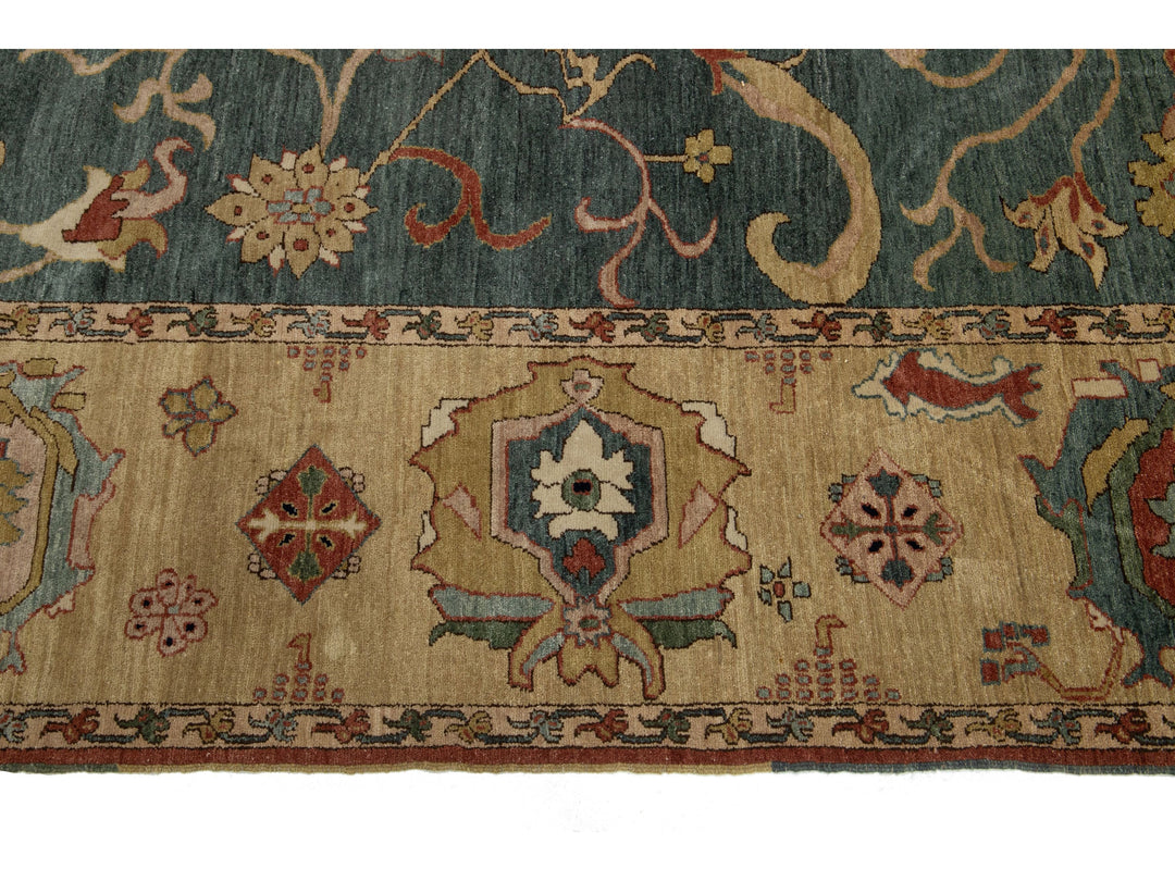 Transitional Egyptian Sultanabad Wool Rug 12 X 23