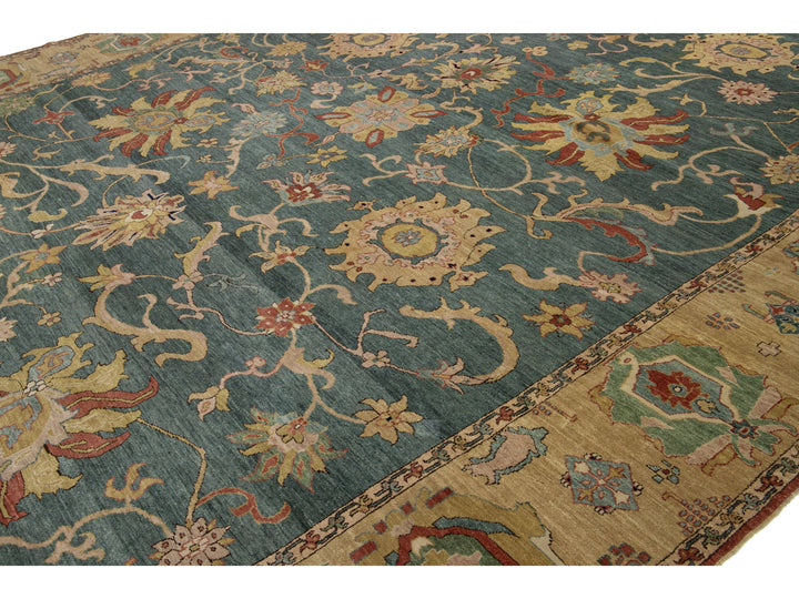 Transitional Egyptian Sultanabad Wool Rug 12 X 23