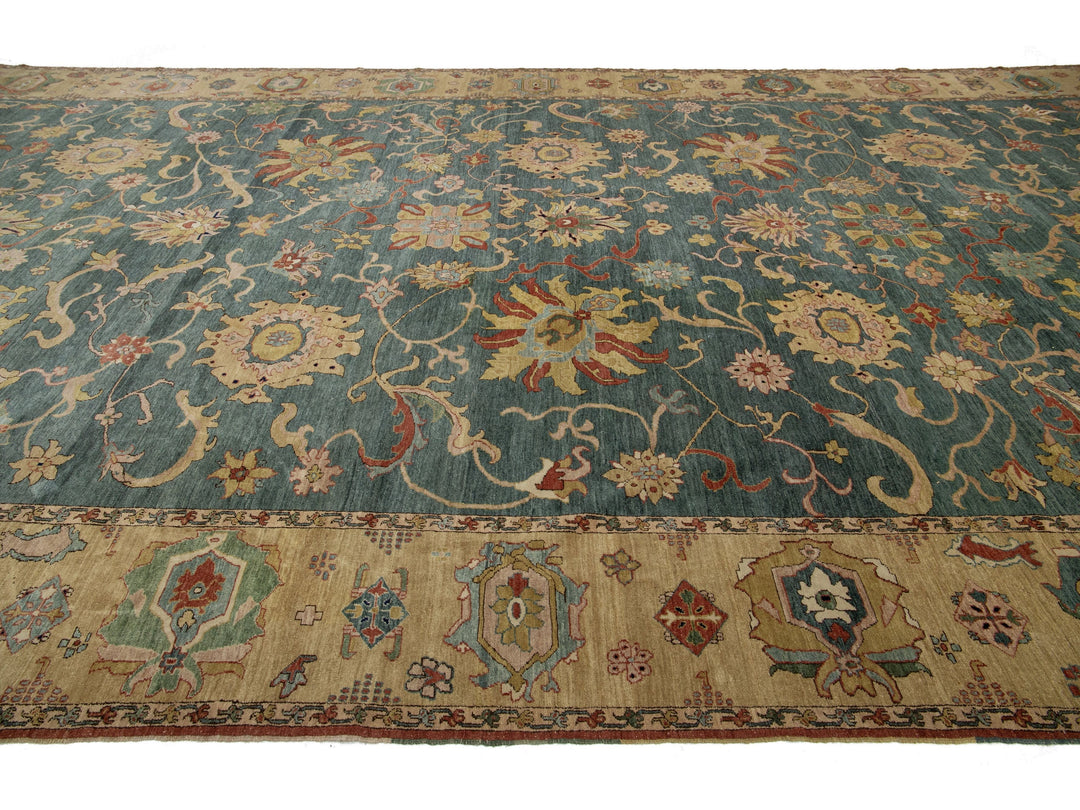 Transitional Egyptian Sultanabad Wool Rug 12 X 23