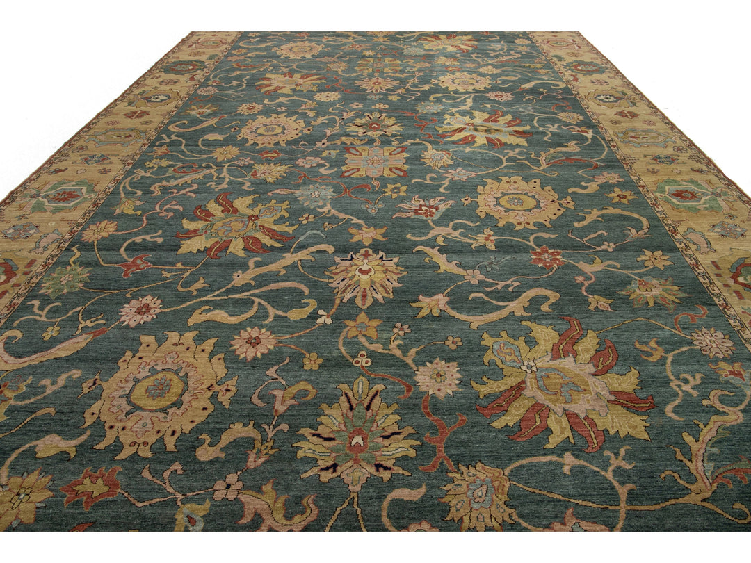 Transitional Egyptian Sultanabad Wool Rug 12 X 23