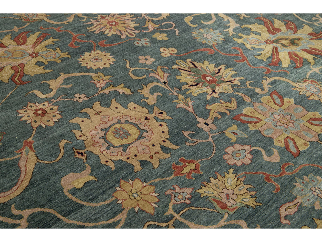 Transitional Egyptian Sultanabad Wool Rug 12 X 23