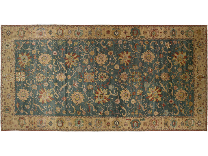 Transitional Egyptian Sultanabad Wool Rug 12 X 23